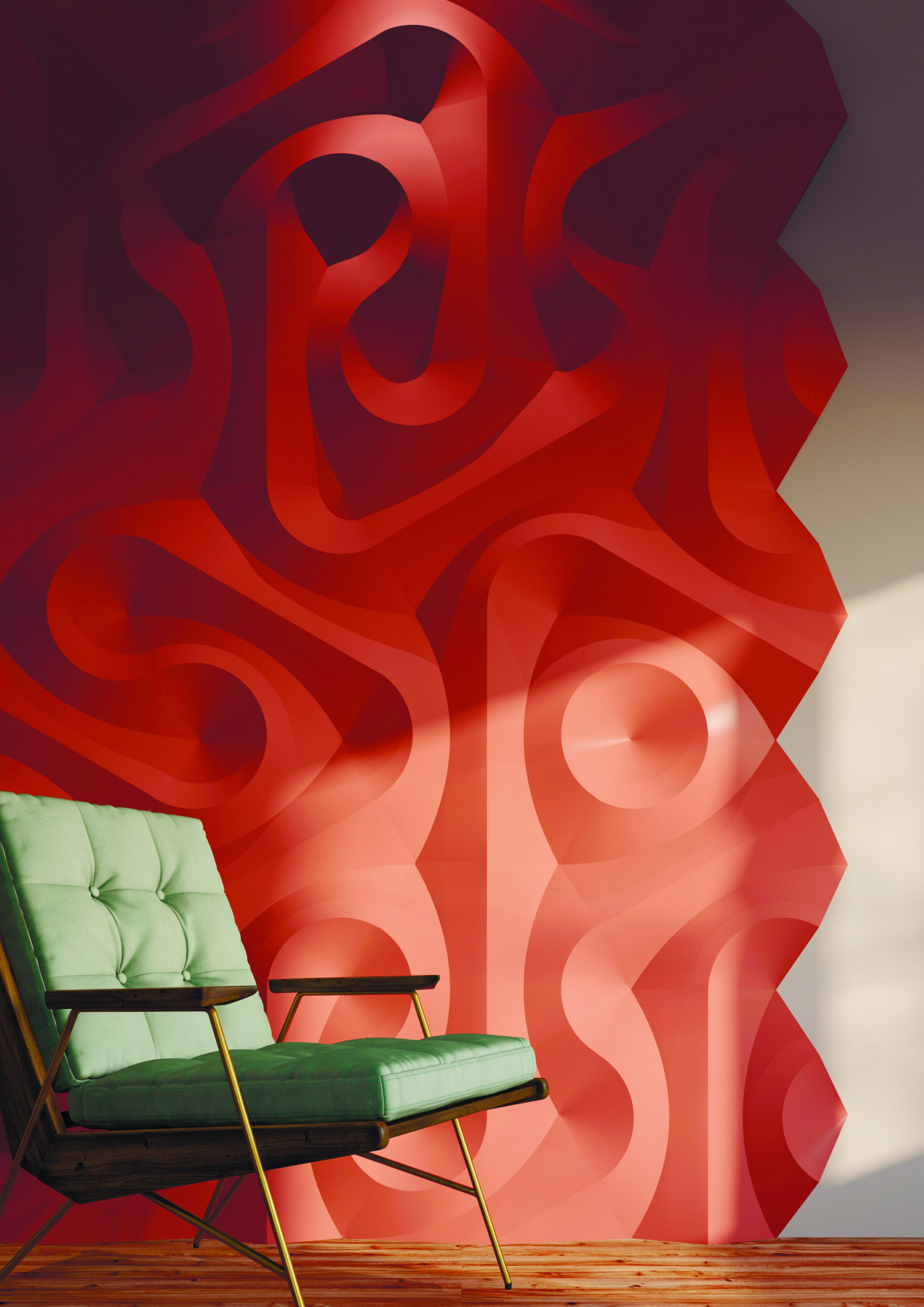 Стеновая панель 3D под покраску Bello Deco СП 18 620×540×65 фото в интерьере